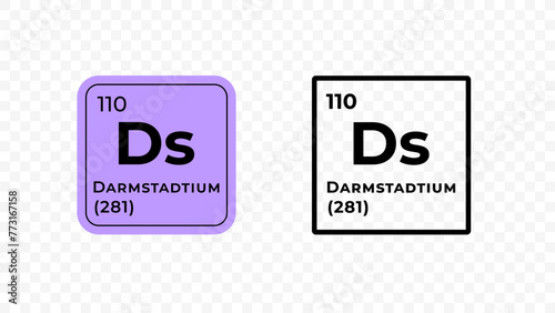 Darmstadtium, chemical element of the periodic table vector design