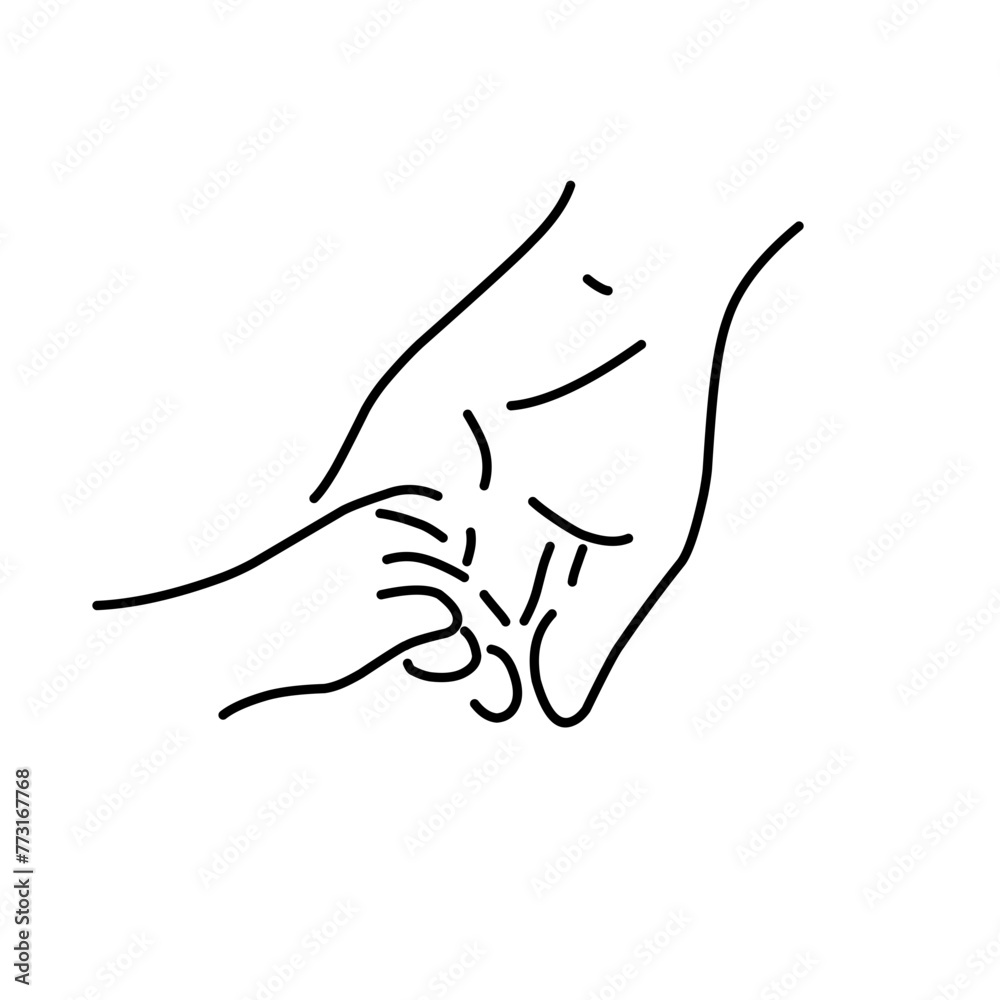 Parent and Child Holding Hand Illustration Parent and Child Holding Hand Illustration