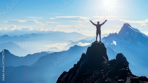 Success: A person standing on top of a mountain © MAY
