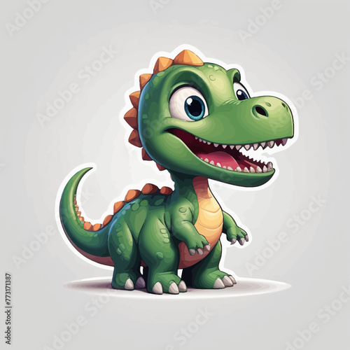 Cute dinosaur cartoon Logo Design Very Cool © Akhmad