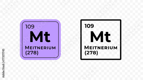 Meitnerium, chemical element of the periodic table vector design