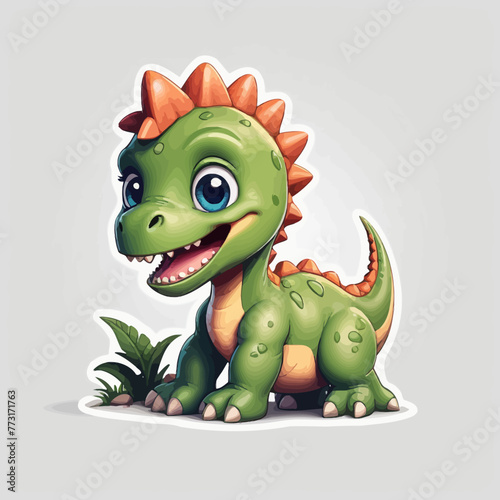 Cute dinosaur cartoon Logo Design Very Cool © Akhmad