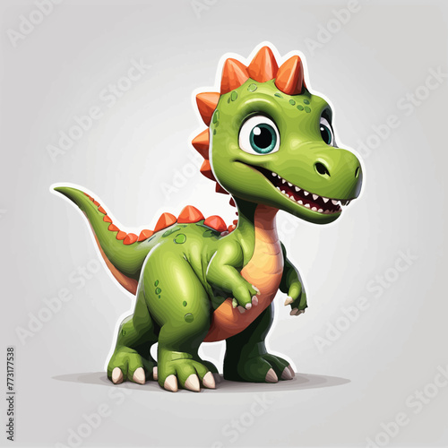 Fototapeta Naklejka Na Ścianę i Meble -  Cute dinosaur cartoon Logo Design Very Cool