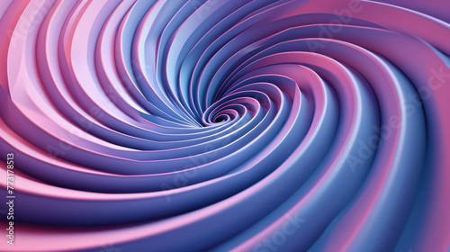 Vibrant 3D Spiral with Pink and Blue Swirls in the Middle in Abstract Digital Art Concept