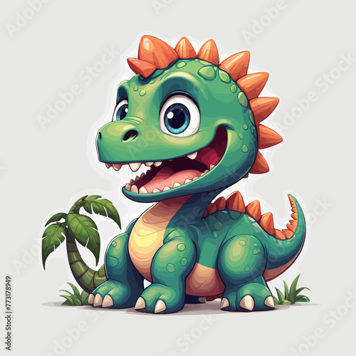 Cute dinosaur cartoon Logo Design Very Cool © Yudha