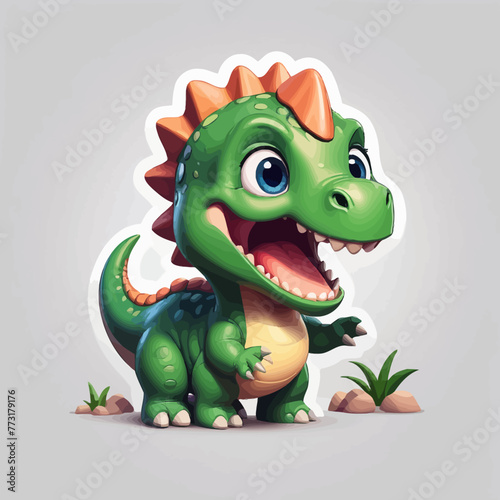 Cute dinosaur cartoon Logo Design Very Cool © Yudha