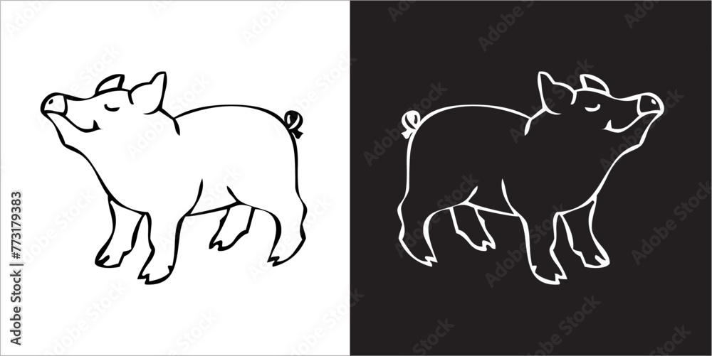 llustration vector graphics of pig icon