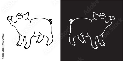 llustration vector graphics of pig icon
