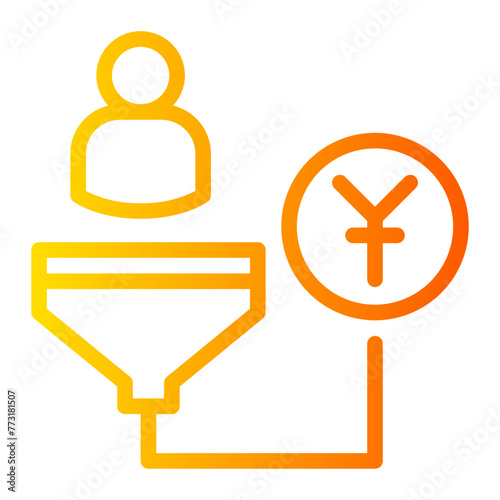yen gradient icon