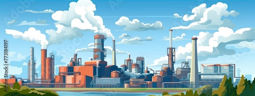 the territory of the industrial plant. AI illustration photo