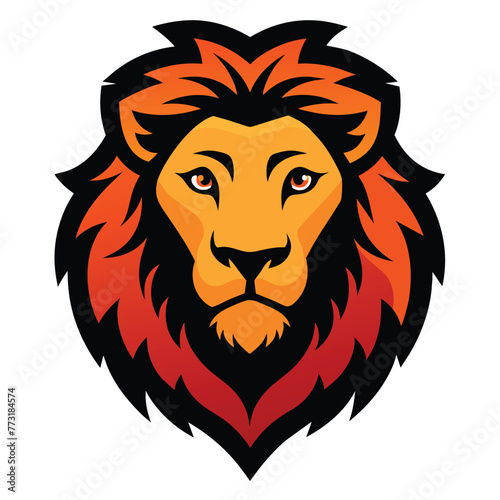 solid color outline lion head design