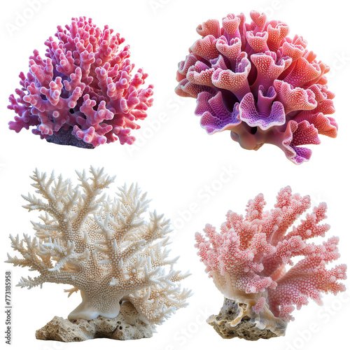 Soft coral isolated on white
 photo