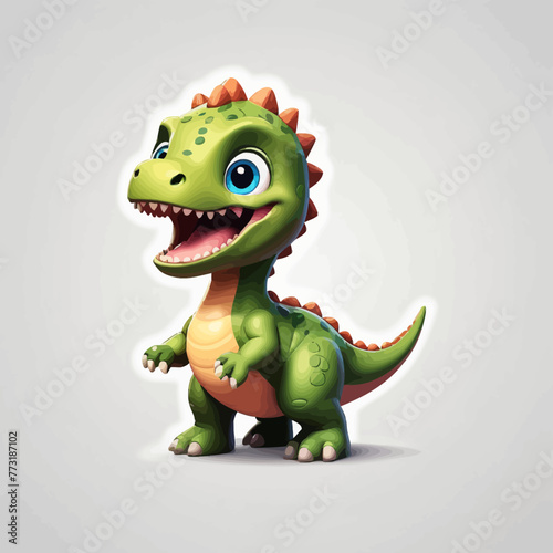 Cute dinosaur cartoon Logo Design Very Cool