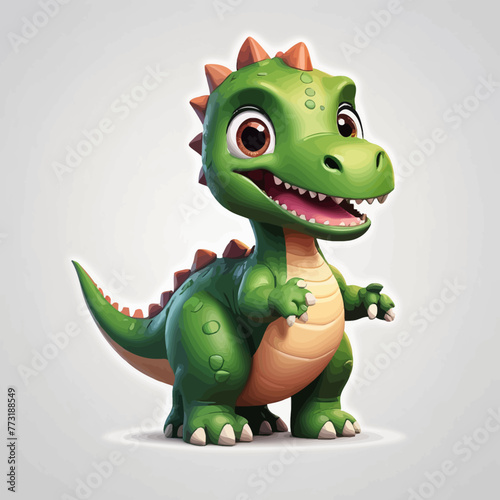 Cute dinosaur cartoon Logo Design Very Cool