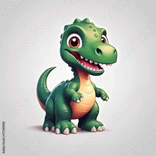 Cute dinosaur cartoon Logo Design Very Cool