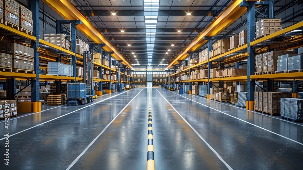 Seamless warehouse logistics management demonstrated through efficient operations.