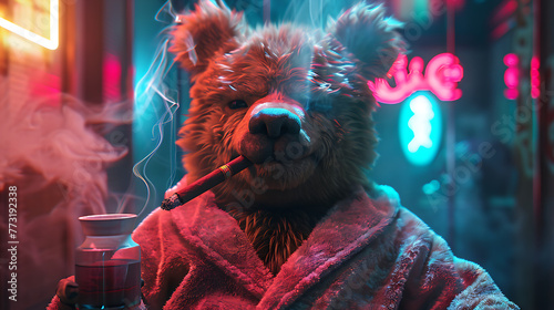 teddy bear with cigar