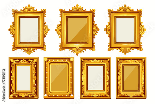 golden-picture-frame--isolated-on-white-vector 