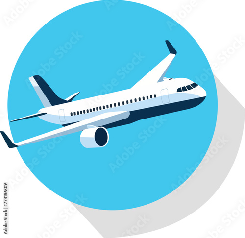 Vector hand drawn illustration of an airplane in flat style