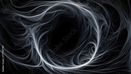 White smoke and light on a pure black background