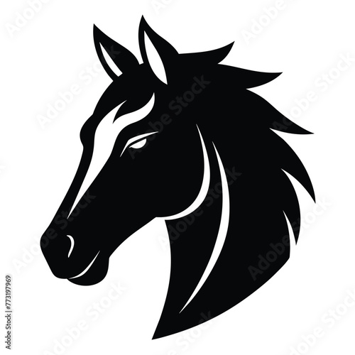 Horse head solid icon  Farm animals concept  stallion symbol on white background