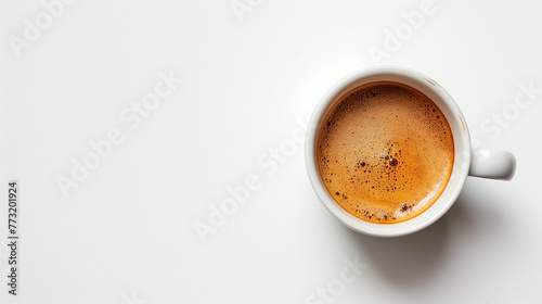 Coffee cup banner with blank space for advertising or text.