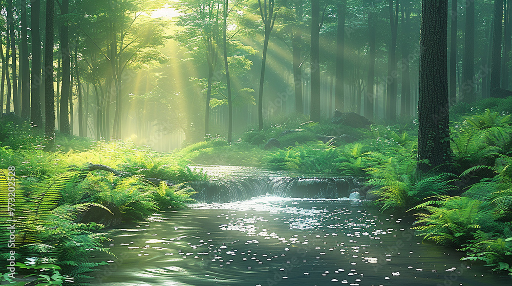 Obraz premium morning in the forest