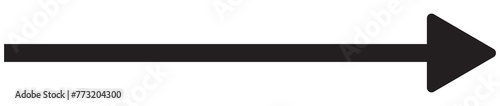 Arrow icon. Black arrow pointing to the right. Black direction pointer.	