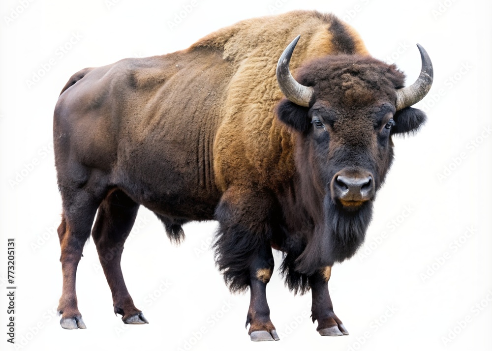 bison isolated on white bison isolated on white