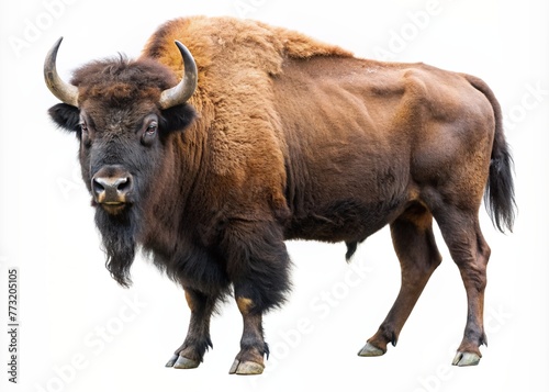 bison isolated on white
