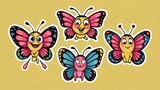 sticker set of butterfly