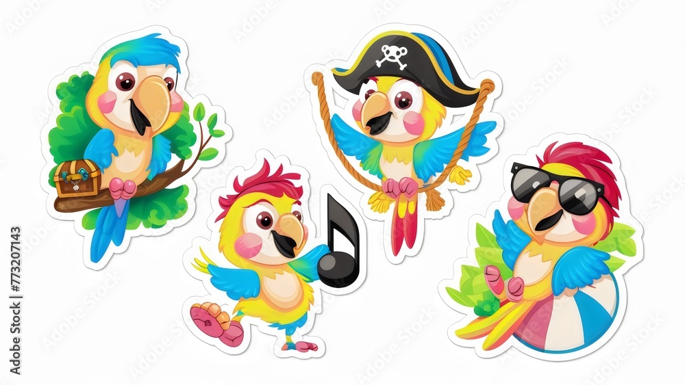 Naklejka premium sticker set of birds