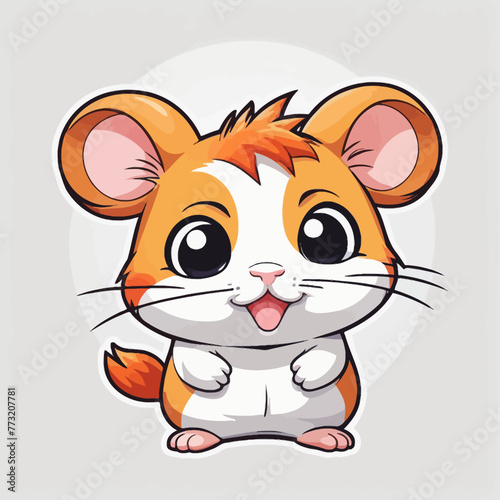 Fototapeta Naklejka Na Ścianę i Meble -  Cute Hamster cartoon Logo Design Very Cool