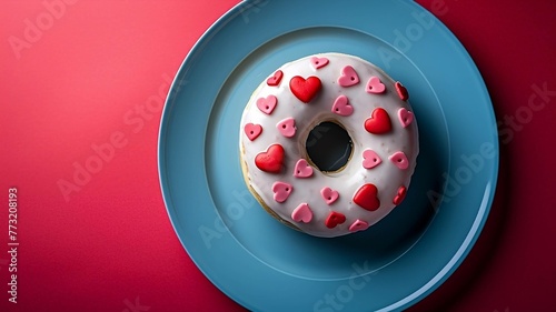 Valentine's Day Donut with Heart Decorations  © Creative Universe