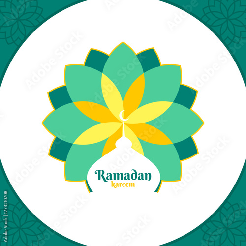 Islamic style ramadan kareem background. Vector Illustration for greeting card, poster and banner.