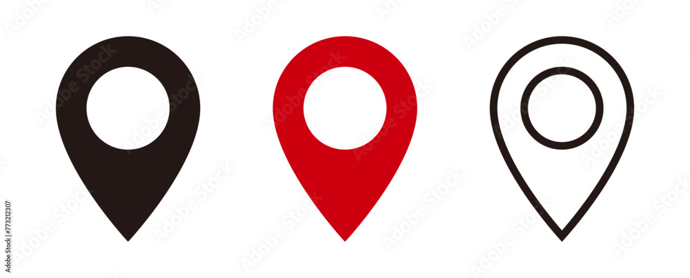 Obraz premium Flat icon set of location and map pins