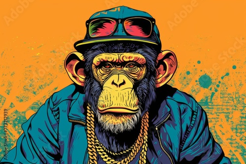 Illustration of a hipster m...