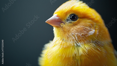 macro photo of canary bird with generative ai photo