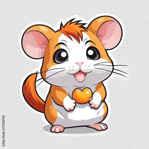 Cute Hamster cartoon Logo Design Very Cool