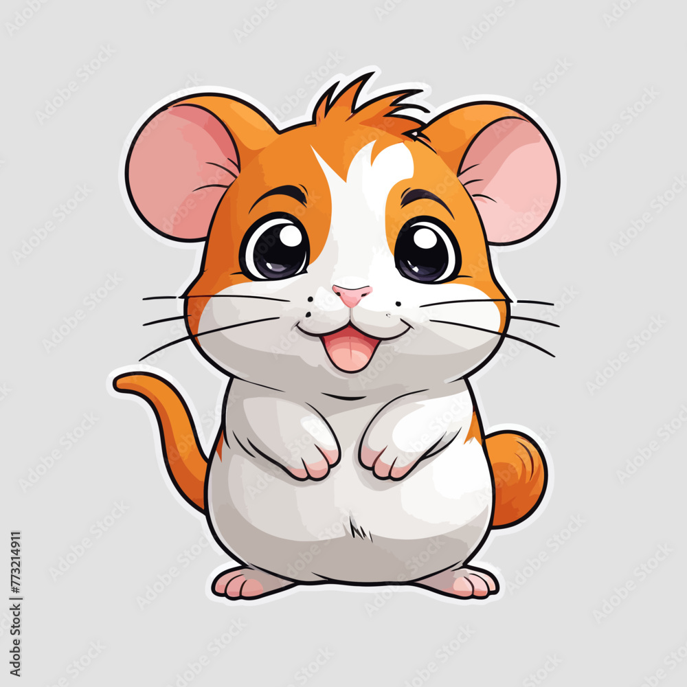 Cute Hamster cartoon Logo Design Very Cool