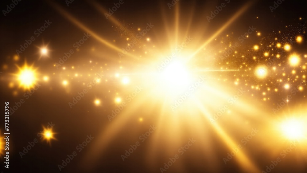 Asymmetric Brown light burst, rays of lights on dark Maroon background with the color of yellow, golden sparkling and bokeh Asymmetric Brown light burst, rays of lights on dark Maroon background with the color of yellow, golden sparkling and bokeh