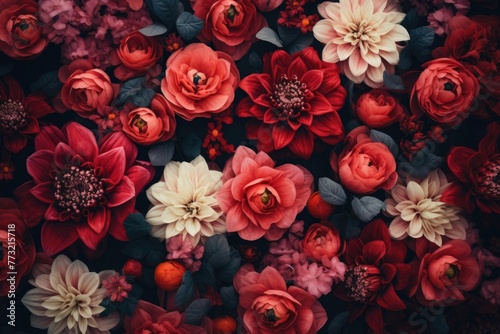 Creative background of summer flowers. Flat lay. Nature concept.