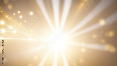 Asymmetric White light burst, rays of lights on dark Maroon background with the color of yellow, golden sparkling and bokeh