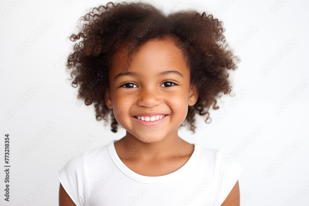 Child girl with white background. Nursery school. Childhood professions. School holidays. Topics related to childhood. Black girl. Afro american girl. African girl. Child girl with white background. Nursery school. Childhood professions. School holidays. Topics related to childhood. Black girl. Afro american girl. African girl.