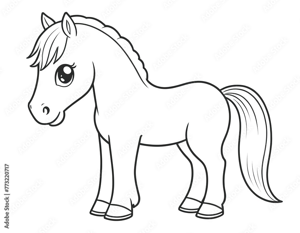 a horse standing coloring page 