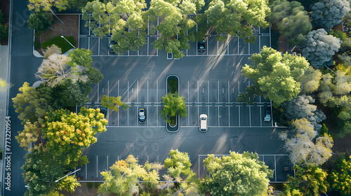 Transport durable innovant : vue d'ensemble d'une station de recharge pour voitures urbaines au milieu d'un paysage saisissant mêlant conception urbaine et initiatives vertes photo