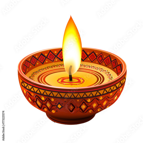 diwali lamp isolated on white 