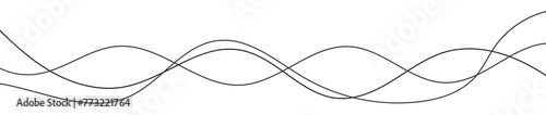 Wavy line horizontal divider outline minimalist line art