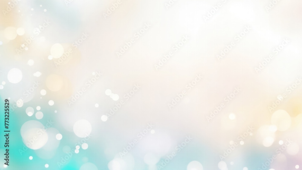 Pastel White, Teal, gold yellow, white silver, pale pink Abstract blur bokeh banner background