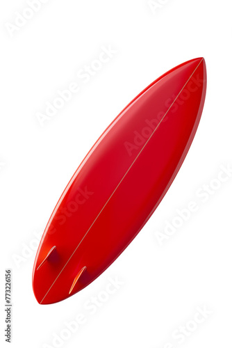 Decorative Surfboard with Wave Design Isolated